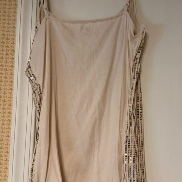 Loft Cream Tank with Gold Sequin Disks on Front - Medium - Picture 3 of 6